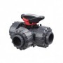 Valvola a L a tre vie TKD filettata DN 10-50 FIP PVC-U