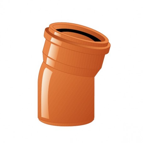 Curva 15 o-ring in PVC per fognatura