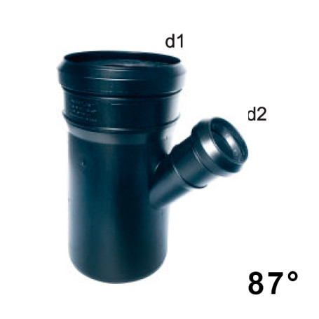 Tee ridotta 87° per scarico ad innesto Fonoassorbente